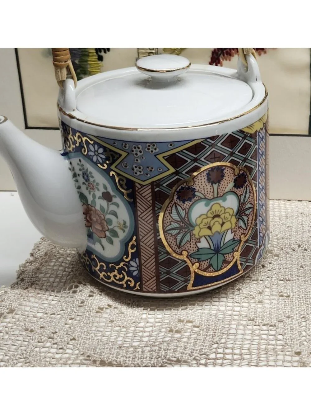 Imari Ware Teapot & Mug Set National Silver Co Nagoya Japan Vintage